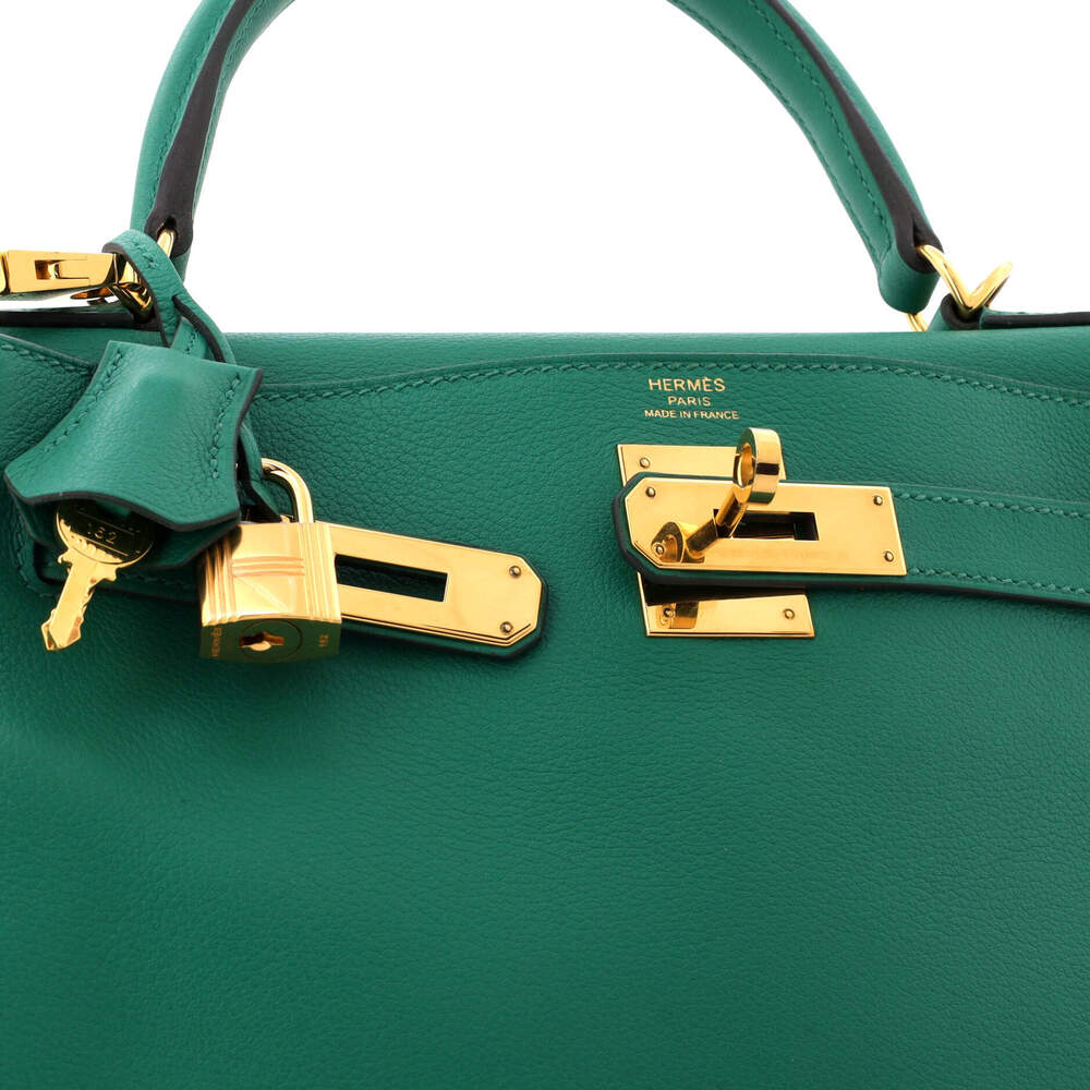 Hermes Kelly 28 Green Evercolor with Gold Hardware - Picture 6 of 7